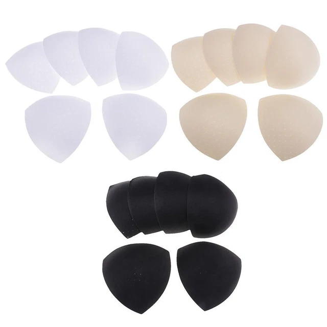 3 pares de almohadillas de inserción de sujetador triangular para mujer para sujetador deportivo extraíble taza