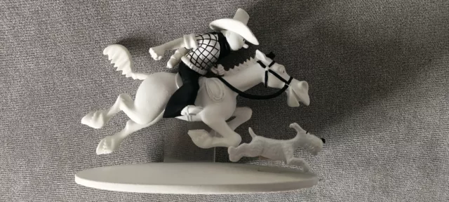 HS2 Figurine Tintin cow-boy et Milou N & B Noir et Blanc - Photos conformes !