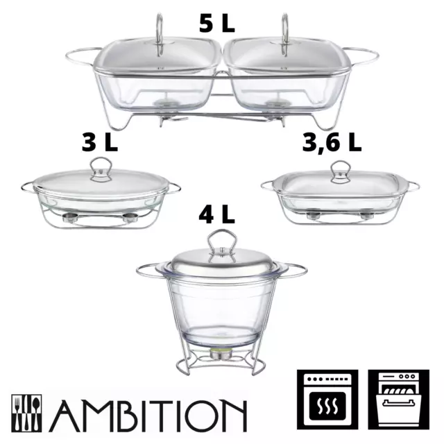 Speisewärmer Warmhalteplatte Wärmebehälter Stövchen Servierschale Glas Teelicht