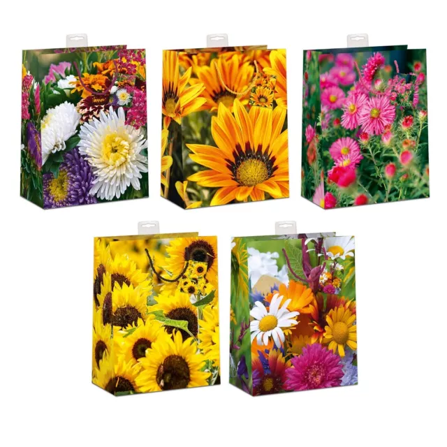 10/20 große Geschenktüten Geschenktaschen Papier Geschenkbeutel Blumen sk 0014-L