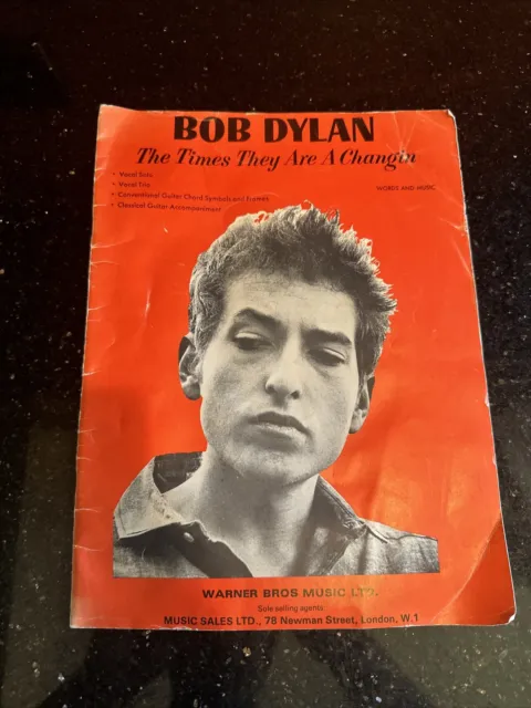 Rare BOB DYLAN The Times They Are A Changin LP  Songbook Vintage Sheet Music  Uk