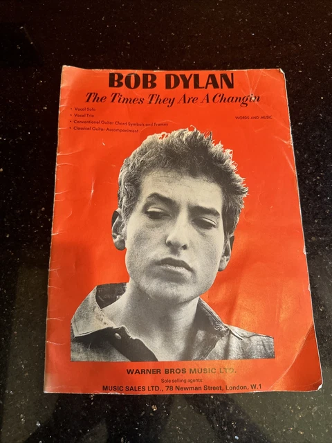 Rare BOB DYLAN The Times They Are A Changin LP  Songbook Vintage Sheet Music  Uk