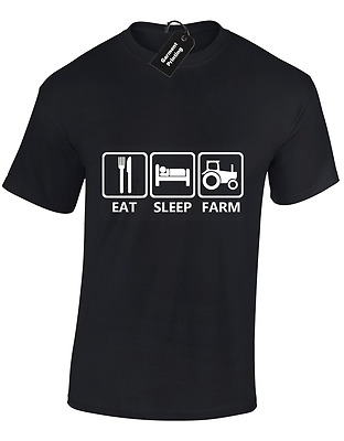 Eat Sleep Tractor Kids Childrens T Shirt Top Farming Agriculture Design Funny