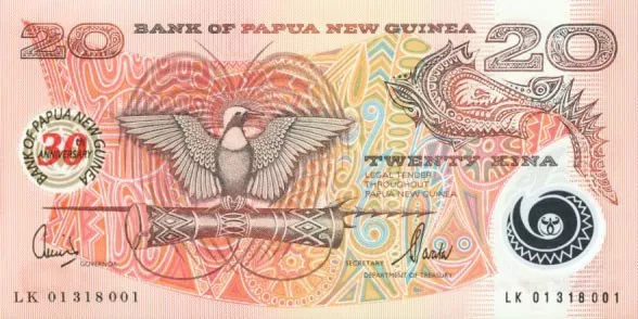 Papua New Guinea - 20 Kina Unc 30Th Ann Comm Bank Note