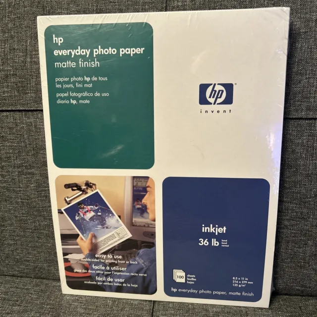 New HP Everyday Inkjet Matte Photo Paper 8.5"x11"  100 sheets C7007A