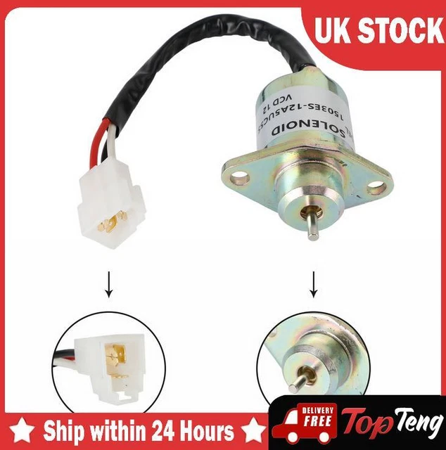 thumbnail image 2 of AUTOSTAR2001 12V Fuel Shutoff Solenoid SA4569T – Replaces Kubota, Yanmar, Synchro Start 2 of 2