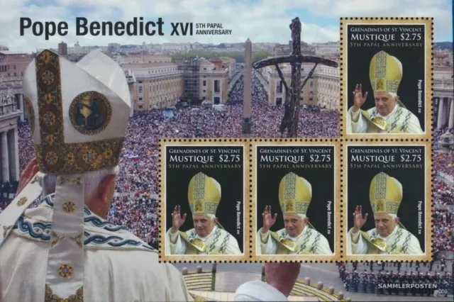 St. Vincent - Mustique 135 Kleinbogen (kompl.Ausg.) postfrisch 2011 Papst Benedi