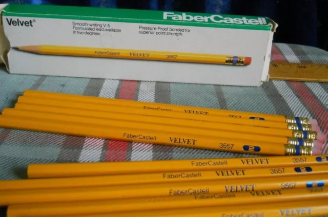 10 Vtg Eberhard Faber Design Ebony 6325 Jet Black Extra Smooth Drawing  Pencils