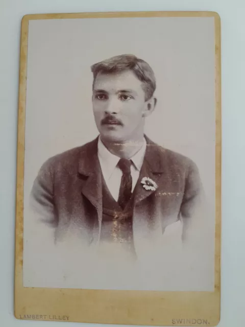 CABINET CARD: Handsome Young Man: Lambert Lilley: Swindon