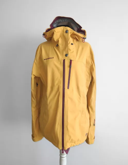 MAMMUT NIVA 3L Dry Tech Premium Womens Yellow Ski Snowboard Hooded Jacket M  £89.90 - PicClick UK