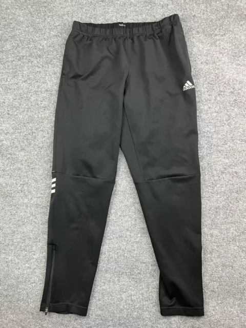 Adidas Response Athletic Pants Women's Large Black Climalite Pockets Zip Ankle