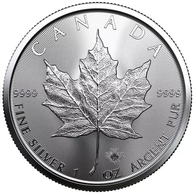 1 Oz Silber-Anlagemünze Maple Leaf, Canada 2023, BU/stgl. gekapselt