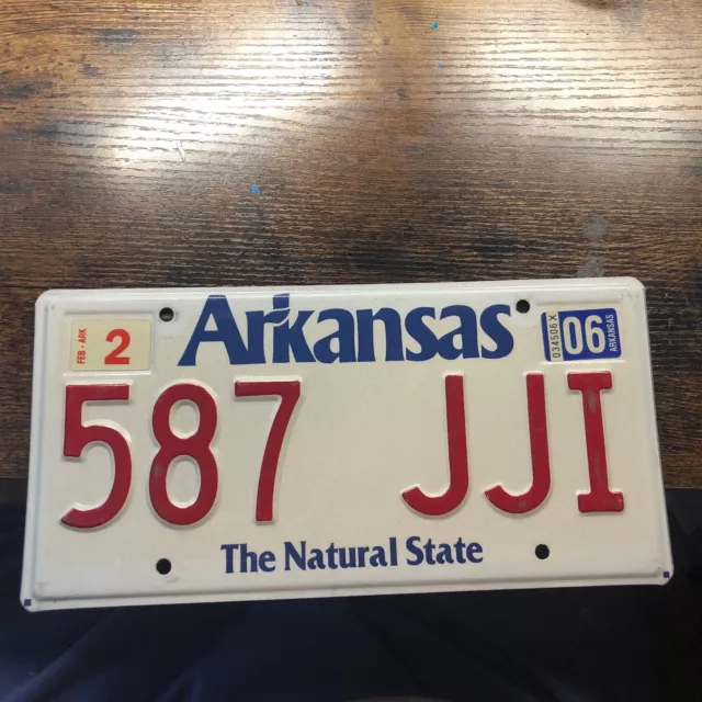 Vintage 2006 Arkansas License Plate 587 JJI  The Natural State Great shape !