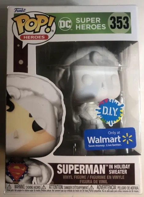 Funko Pop DC Heroes Superman in Holiday Sweater 353 DIY Walmart Exclusive Figure