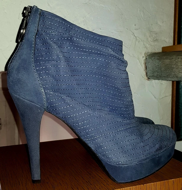 Bottines bleues en cuir souple de marque neuves pointure 41 talons Hauts