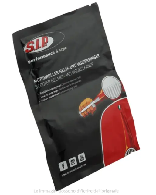 10 kit Salviettina Detergente casco e visiera SIP Salviettina asciutta + bagnata