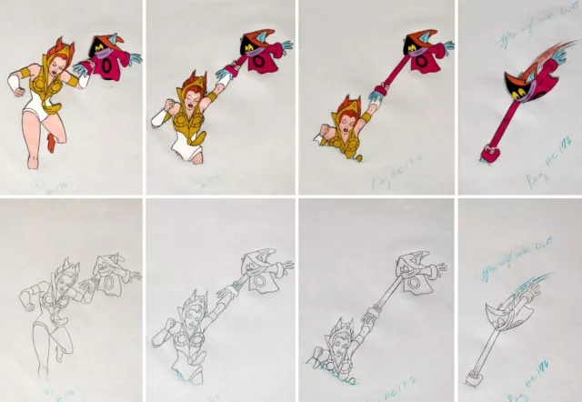 Teela & Orko - Original Animation Cell & Drawing - Episode MU 96 - He-Man - MOTU