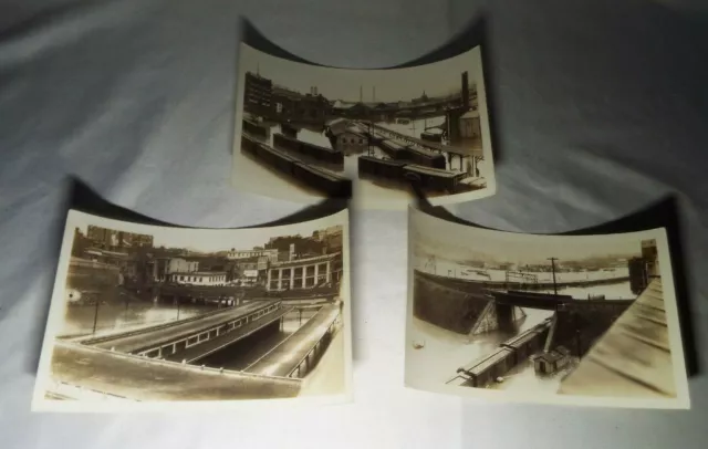 3 Seltene 1936 Grossflut B & W Bilder Eisenbahn Versandhof Unter Wasser Lesen!! 5