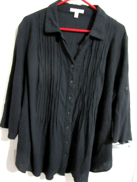 Woman Within Women's Plus Size 3X 22-24 Cotton Gauze Big Shirt Woman Within Women's Plus Size 3X 22-24 Cotton Gauze Big Shirt