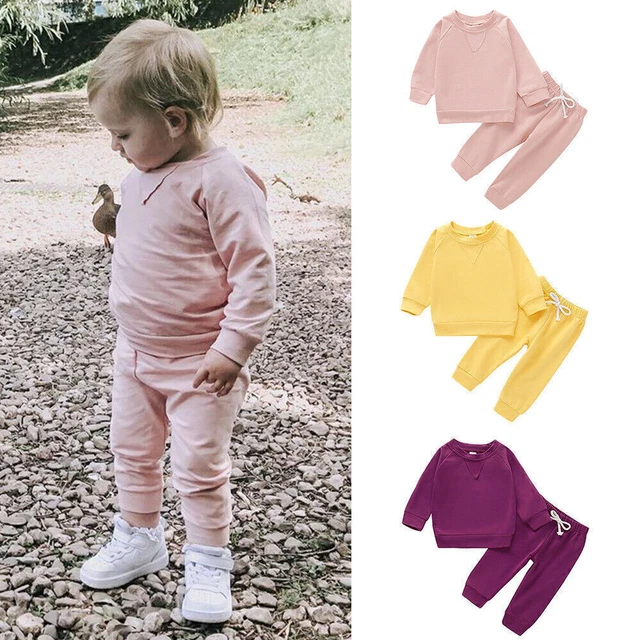 2PCS Toddler Kids Baby Girls Clothes Sweatshirt Tops Pants Outfits Set Tracksuit