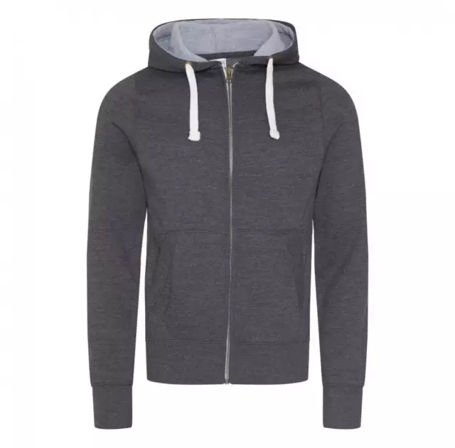 charcoal Mens Zip Up Fleece Hoodie Hoody Coat Winter Warm Jacket Hooded TrackTop