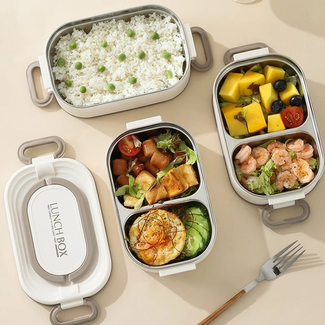 Scatola pranzo divisa portatile 3 strati con contenitore interno in acciaio inox