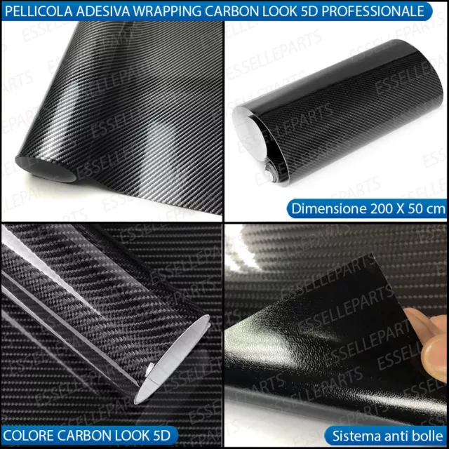 Pellicola Wrapping Carbon Look 5D Professionale Interno Esterno 50 X 200 Cm 2