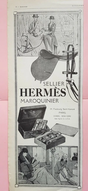 HERMES on horseback and car - ADVERTISEMENT - AD 1920'S - REF: 36