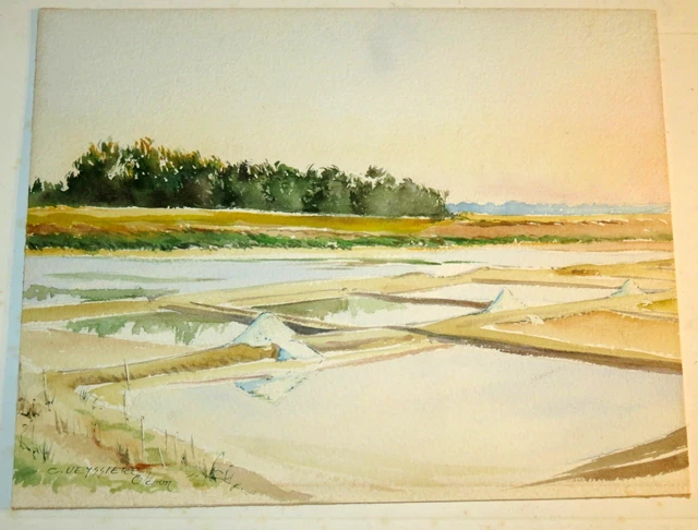 Gravure Originale Camille Mériot (1887-1975) - Paysage Marin Avec Phare De Royan, Signée, Expressionniste