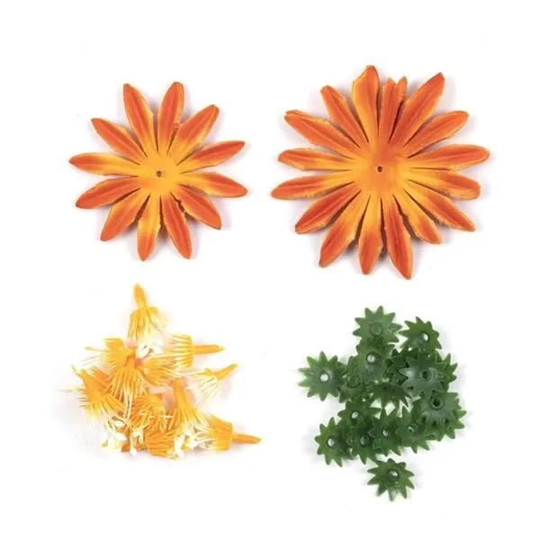 FOREVER FLOWERZ Orange Dahlia makes approx 20 flowers Mixed media Home Decor Art