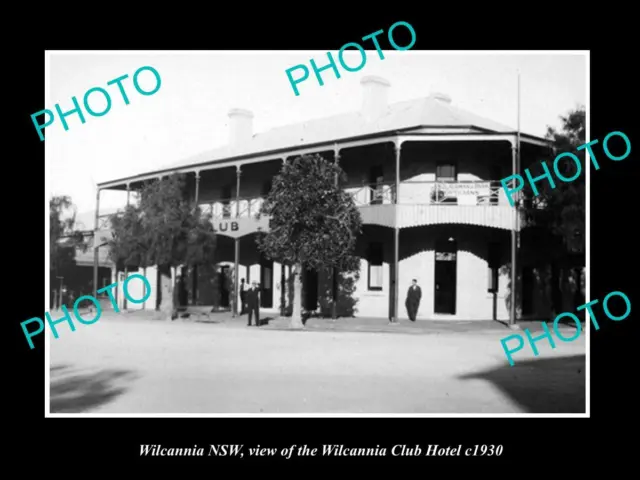OLD LARGE HISTORIC PHOTO OF WILCANNIA NSW THE WILCANNIA CLUB HOTEL c1930