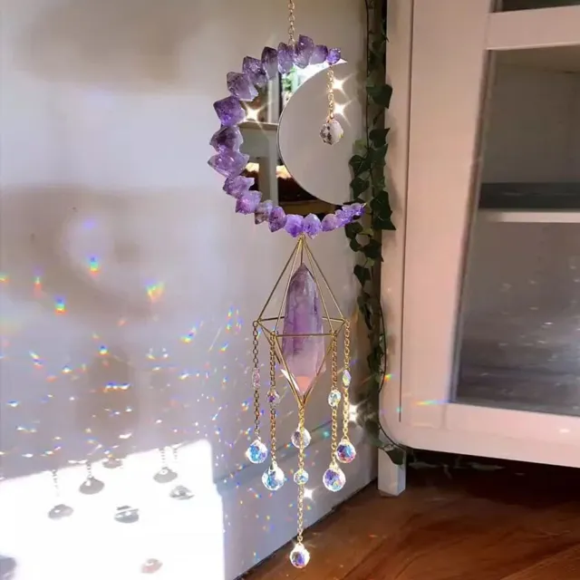 Crystal Sun Catcher Moon Prism Pendant Suncatcher Rainbow Maker Window  Hanging