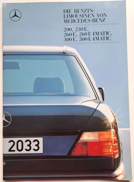 Mercedes Benzin-Limousinen, Prospekt 01/88,  200, 230E, 260E, 300E