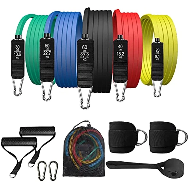 11PCS Exercise Resistance Bands Set, Home Fitness Workout Bands , Up to 100 lbs