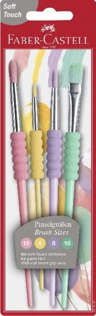 Faber-Castell Pinsel 4er Set Pastell Softgriffstück BK | Stück | In Blister