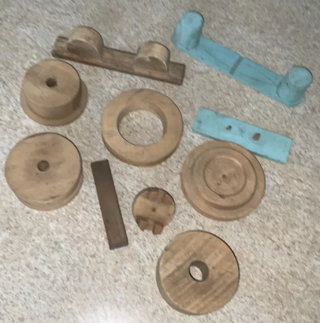 Antique Wood Mold Foundry Patterns & Salvage Pcs Lot of 10 Crafts, Steampunk
