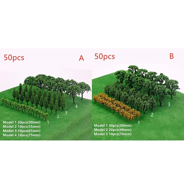 Model Train Tree Chart USEFUL MODEL TREES DIY Green Model A/B Model Train Plastic Railroad ...