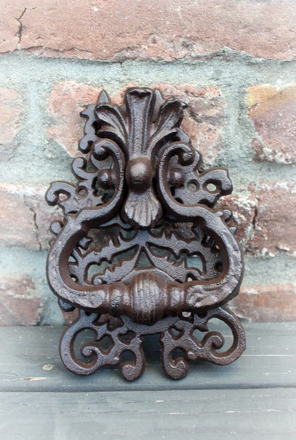 Aldaba de Puerta Estilo Antiguo Hierro Fundido Marrón Nostalgia Casa Campo 3