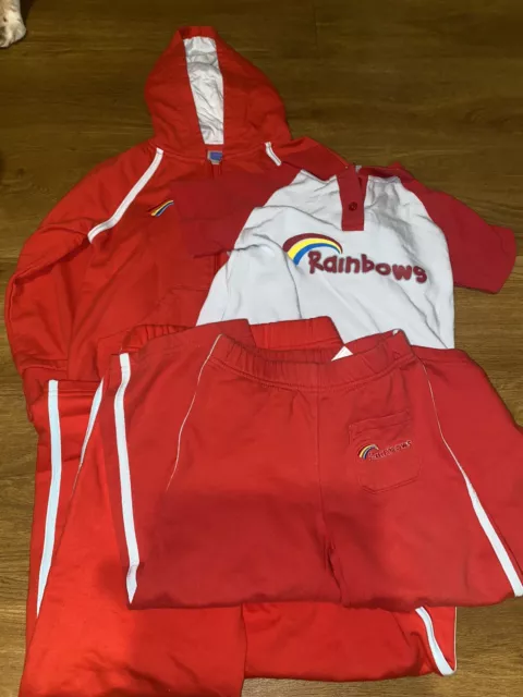 Pacchetto uniforme arcobaleno polo polo leggings x 2 taglia S/M età 5/6