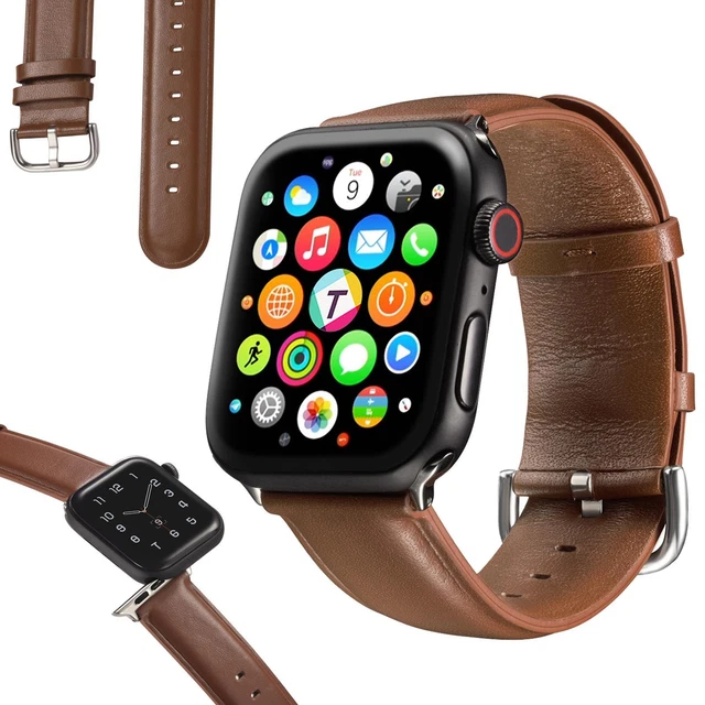 Replacement Real Leather Bracelet for Apple Watch Series 8 41mm Strap Band Size