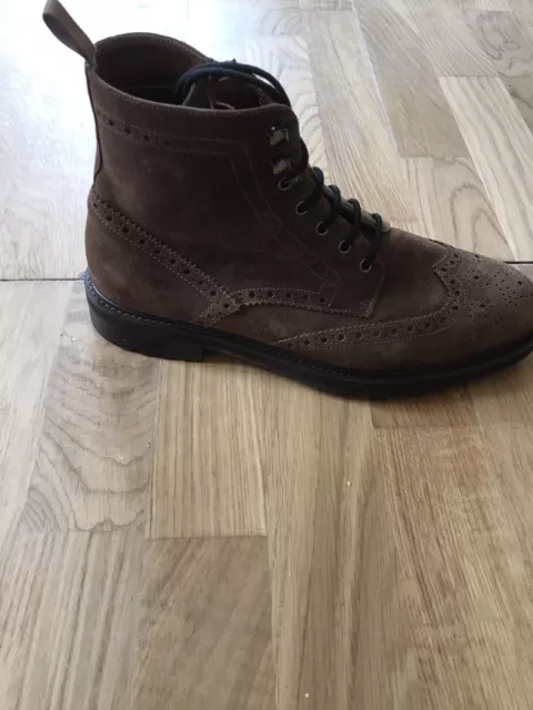 MENS BROWN SUEDE Brogue Boots ,Size 9 £14.95 - PicClick UK