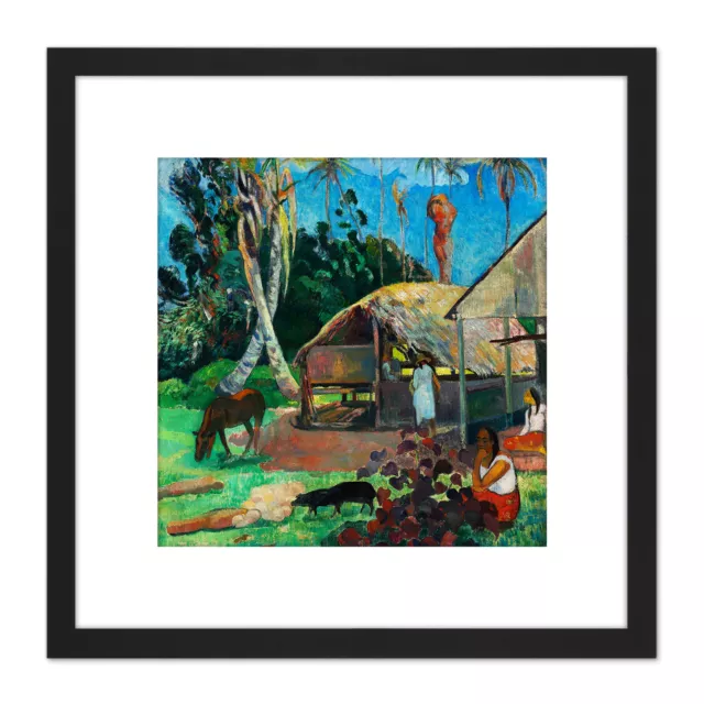 Paul Gauguin The Black Pigs Cropped Square Framed Wall Art 8X8 In