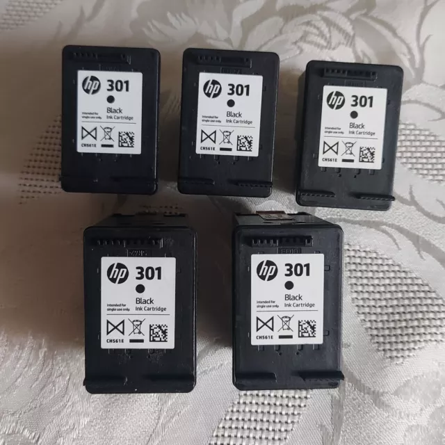 5 leere Original HP 301 Patronen Druckerpatronen zum wiederbefüllen schwarz LEER