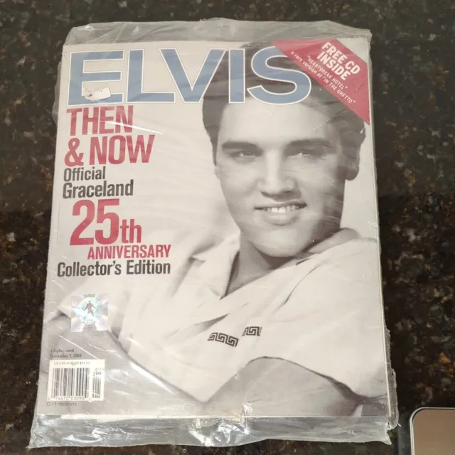 SEALED - Elvis Then And Now Official Graceland 25th Anniversary Magazine and CD