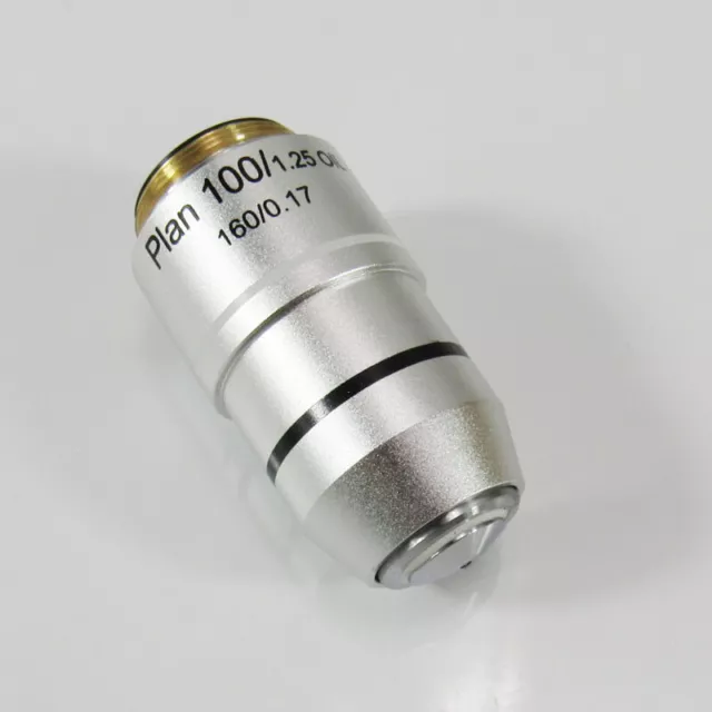 New Microscope Objective Lens 100X / 1.25 Oil Plan Achromatic DIN