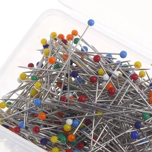 100pcs Dressmaker's Craft Sewing Pins with Assorted Colors Pack of 100