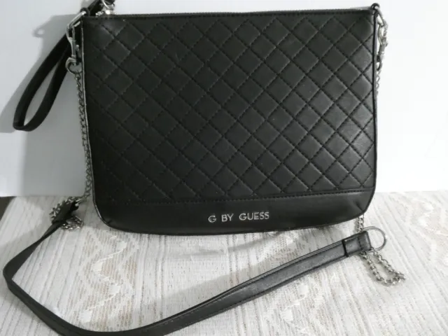 G by Guess Crossbody Purse Bag Black Removable Strap Faux Leather