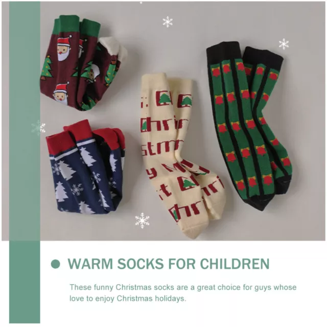 16 Pairs Children's Christmas Socks Floor Santa Claus Thickened Stockings Ankle