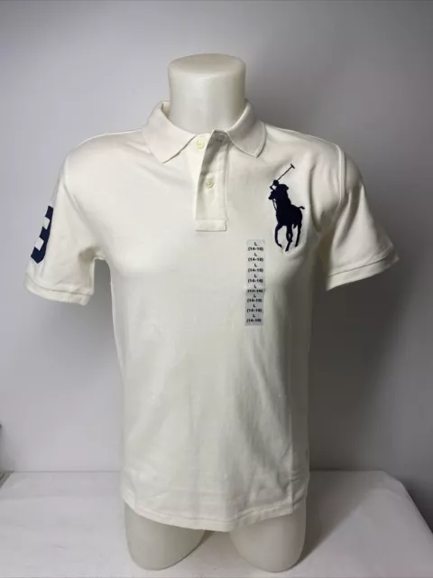 Nwt Ralph Lauren Boys Short Sleeve Classic Polo Shirt Mesh Size L (14-16)