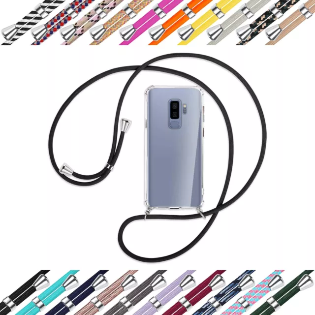 Collier (A) pour Samsung Galaxy S9 Plus Coque avec cordon Bandoulière Etui